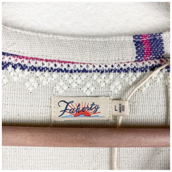 NWT Faherty Baja Beach Tunic Dress in French Rose Baja Stripe Size Large - Picture 9 of 12